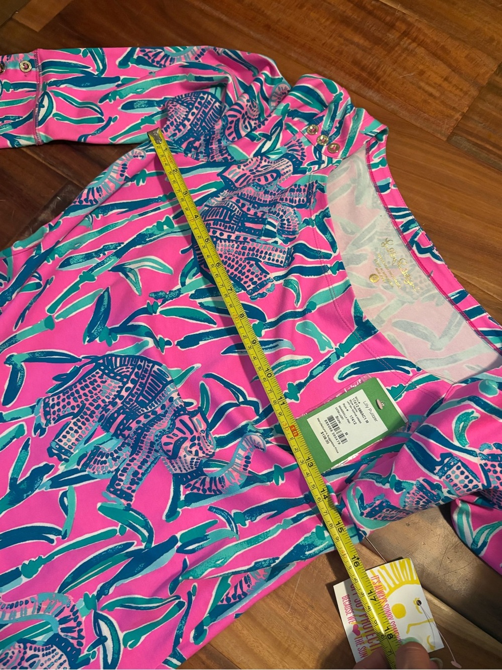 NWT Lilly Pulitzer Sophie Dress Pink Elephant Bamboo Print UPF 50+ Size M (0832) - Picture 7 of 10